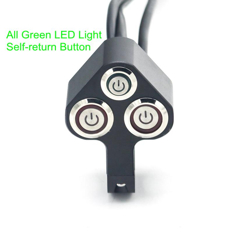 

LMoDri переключатель для мотоцикла 7/8 переключатели для крепления на руль 12 В вкл. выкл. свет противотуманный переключатель тормоза 3 кнопки в 1 алюминиевый сплав с 3 self green