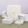 Simple Solid Color Ring Box White PU Leather Proposal Engagement Wedding Ring Box Holiday Gift Packaging Earring Storage Case
