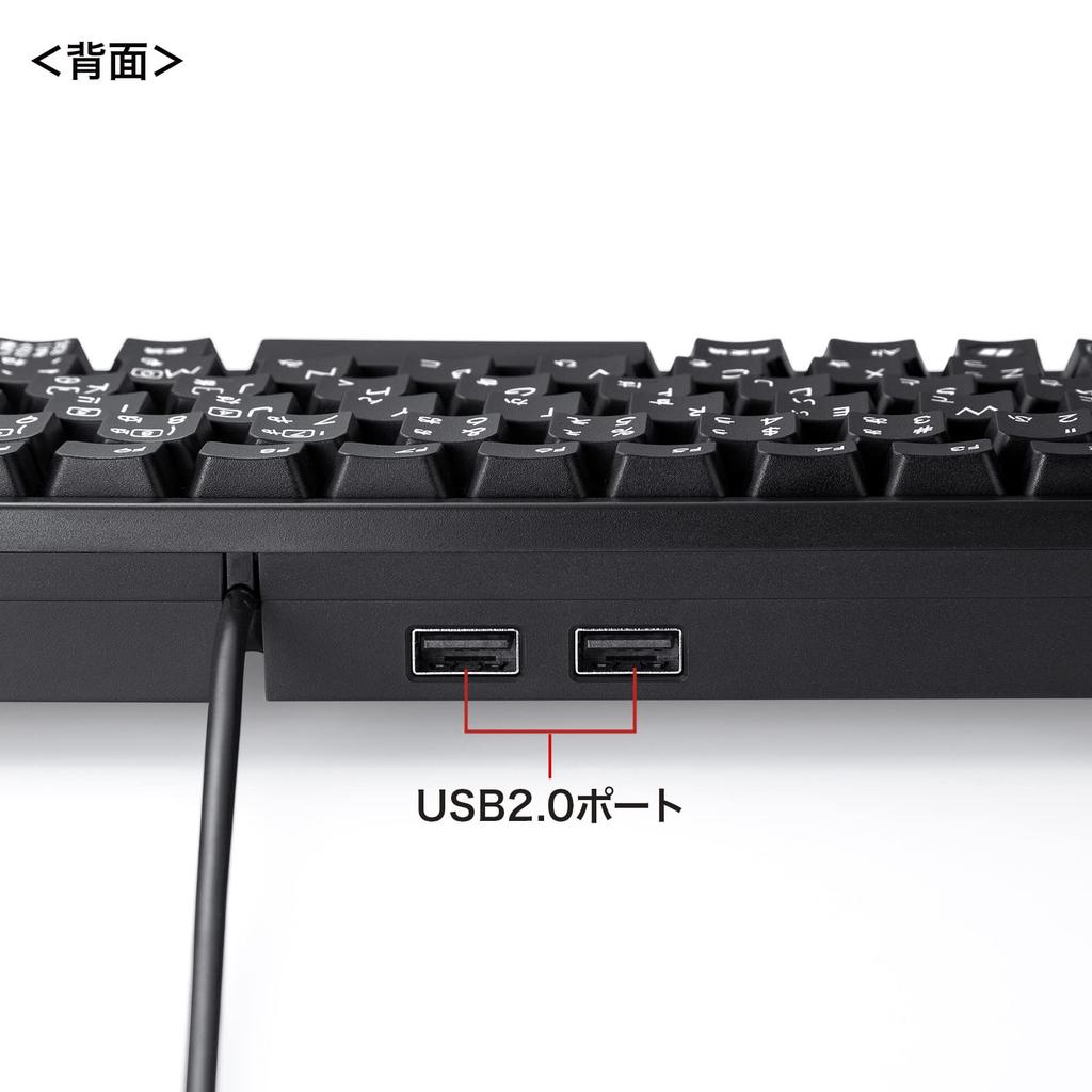 Sanwa Supply Compact Keyboard with USB Hub Black Numeric (SKB-KG3UH2BK) (No Keypad)