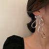 Y2K Exaggerated Big Bowknot Dangle Earrings for Women Irregular Zircon Bow Personalized Sweet Accessories Fashion Jewelry