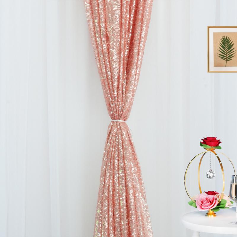2 Stück 61 cm * 243 cm Pailletten-Vorhang für Hochzeit, Geburtstag, Halloween, Party, Dekoration, Fotografie, Live