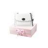 Coach Parker 18 Sweet Cool Style Turn Lock Logo Leather Studded Crossbody Shoulder Bag Small Women shoulder bag White 29389-BPCHK