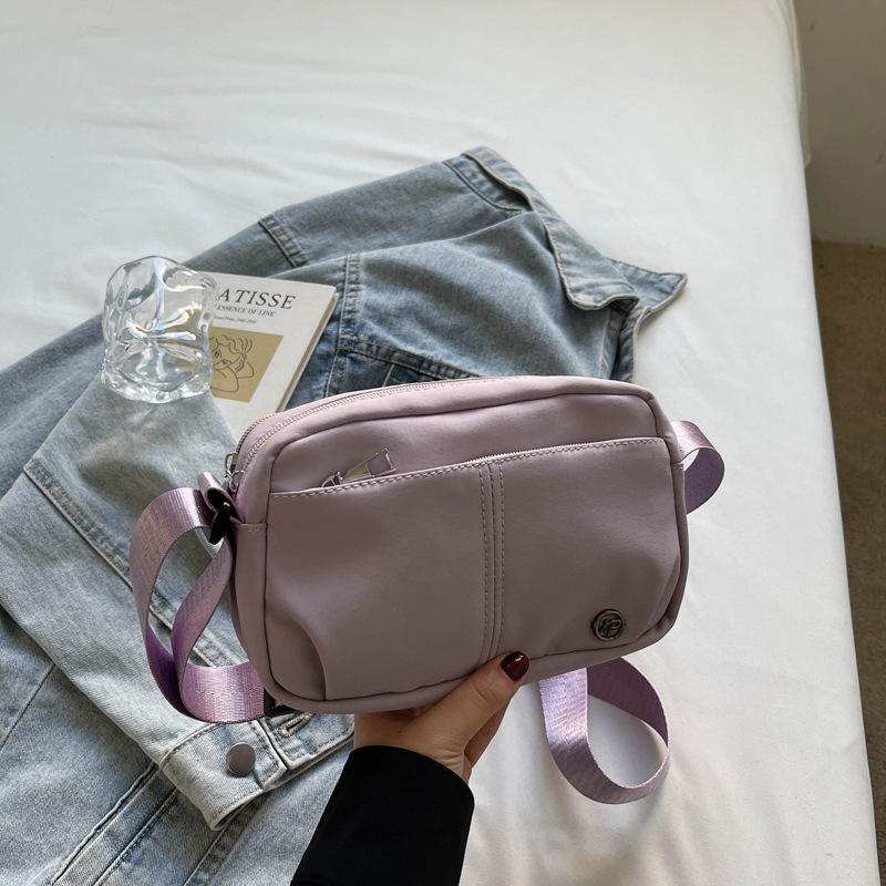Nylon Women's Bag, Casual Crossbody Bag, Fashionable Korean Style Lightweight Shoulder Bag, Trendy Student Solid Color Small Square Bag
