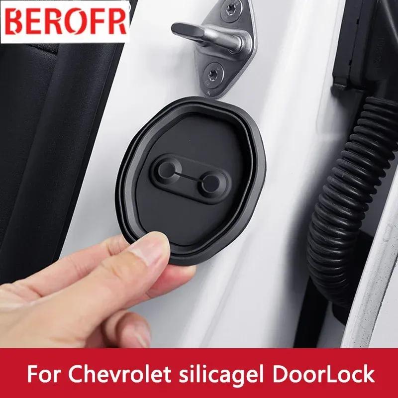 4pcs Absorber Silicone Car Door Lock Buckle Anti-collision Protective Cover For Chevrolet Cruze Lova Rv Trax Monza Malibu Blazer