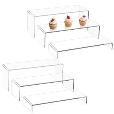 3/6/9 Pcs Acrylic Display Stand U Shape Cake Doll Display Stand Stackable Cosmetic Bag Jewelry Storage Shelf for Figure Cosmetic