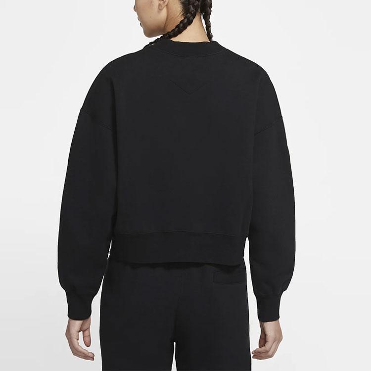 Jordan Flight Short Logo Crew Neck Sweatshirt Women Sweatshirt Black CV7786-010