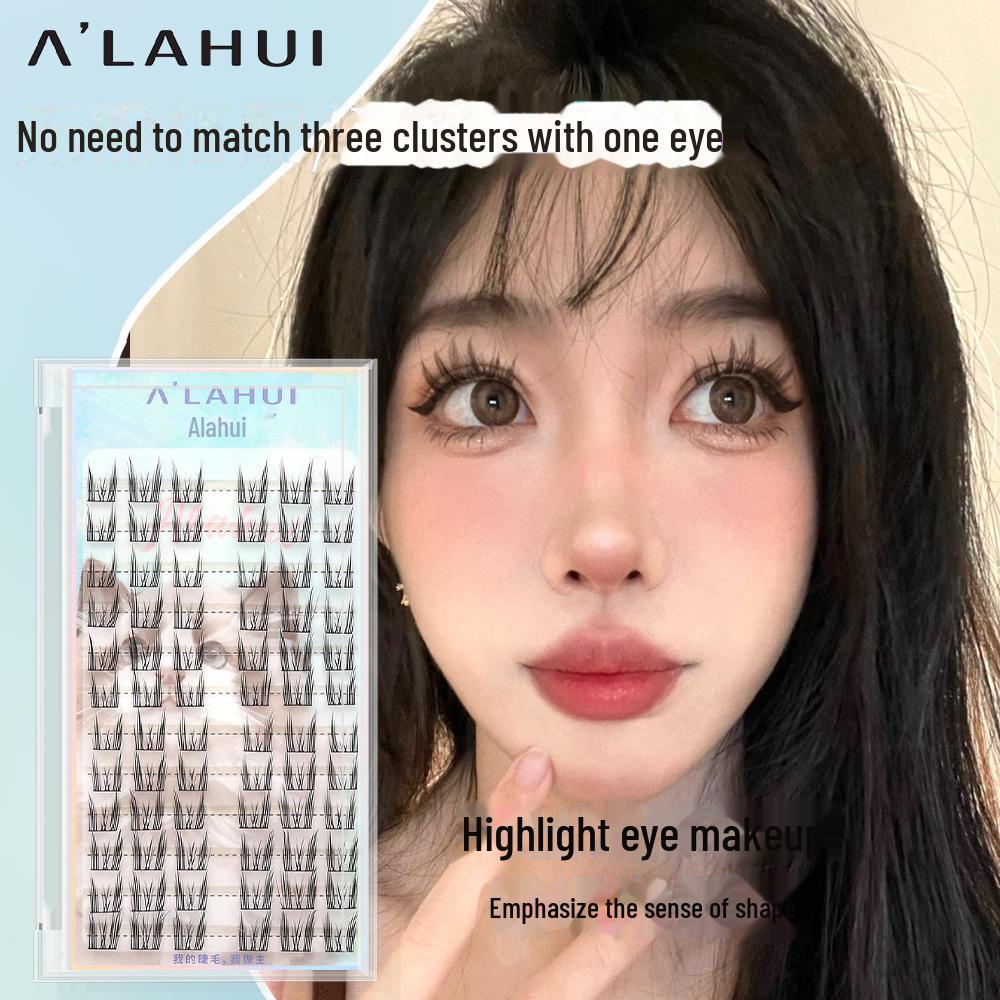 Natural Cat Ears Thick False Eyelashes - Single Cluster, Super Natural Hair Flow, Black Thin Stalks, Beauty Makeup