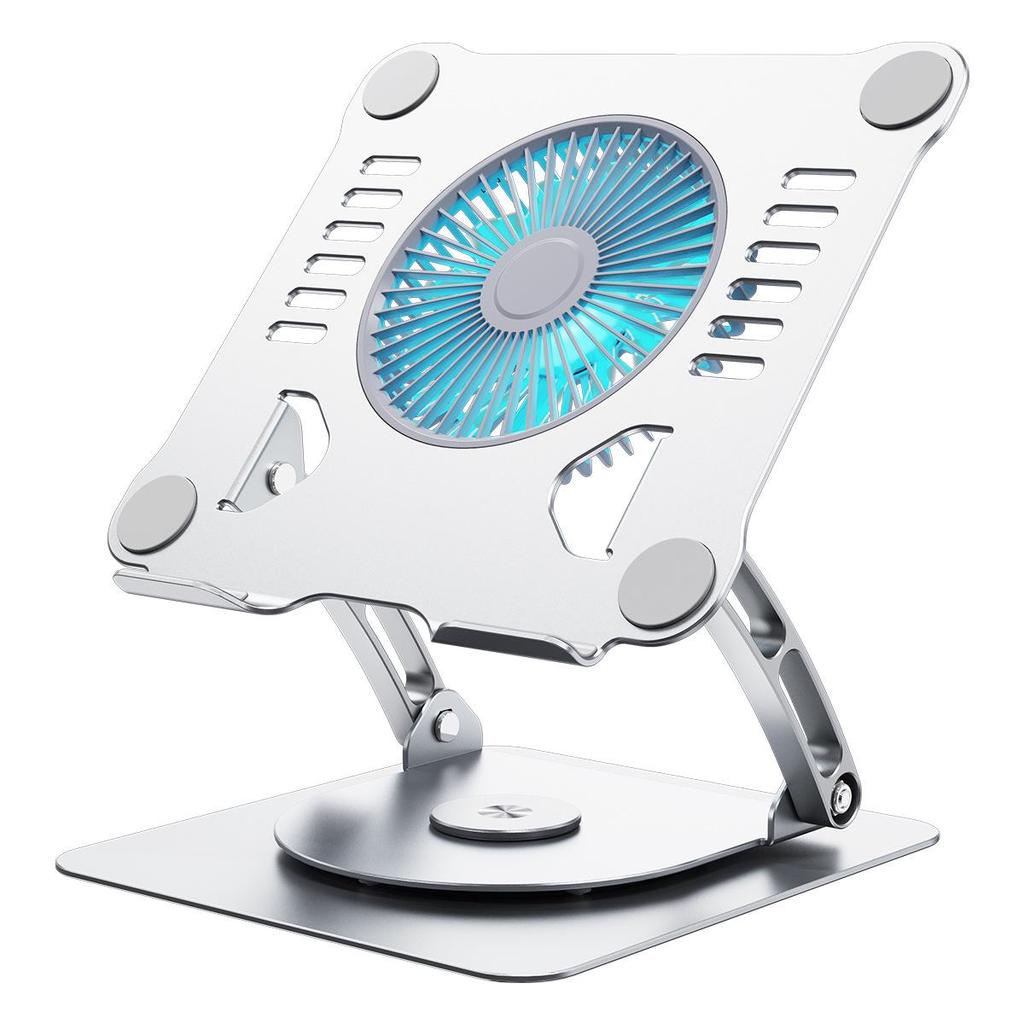 Aluminum Laptop Riser with Dual Fan Cooling