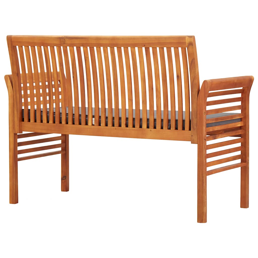 2 Seater Garden Bench with Cushions 120 Cm Solid Acacia Wood