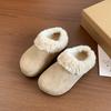 Retro, fashionable and versatile thick-bottomed fluffy slippers for women's autumn and winter wear, piled warm and comfortable Birkenstock cotton