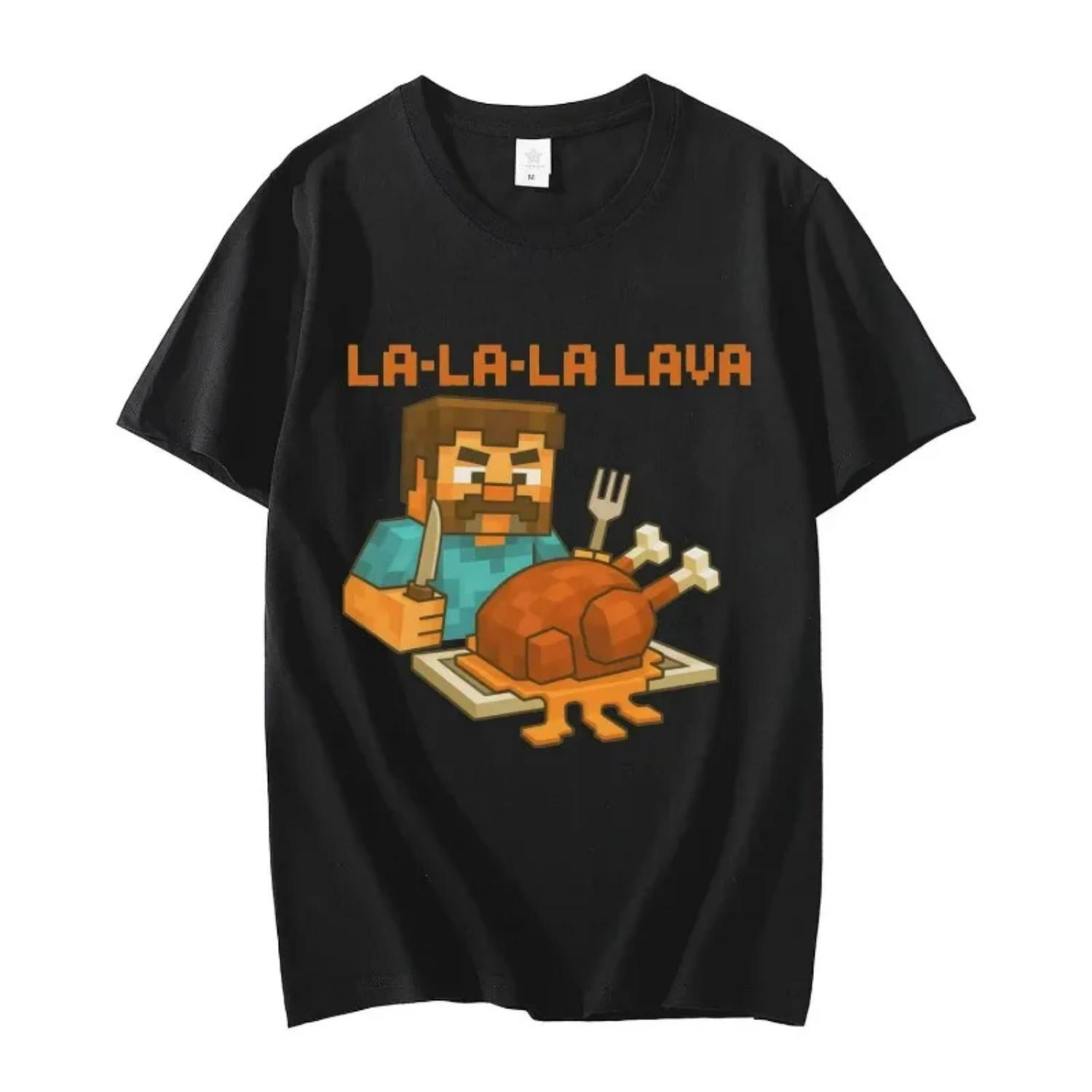 

La-La-La Lava Chicken Jockey Funny Meme T Shirt High Quality Fashion Oversized T-shirt Men Women Casual Short Sleeve T-shirts S разноцветный