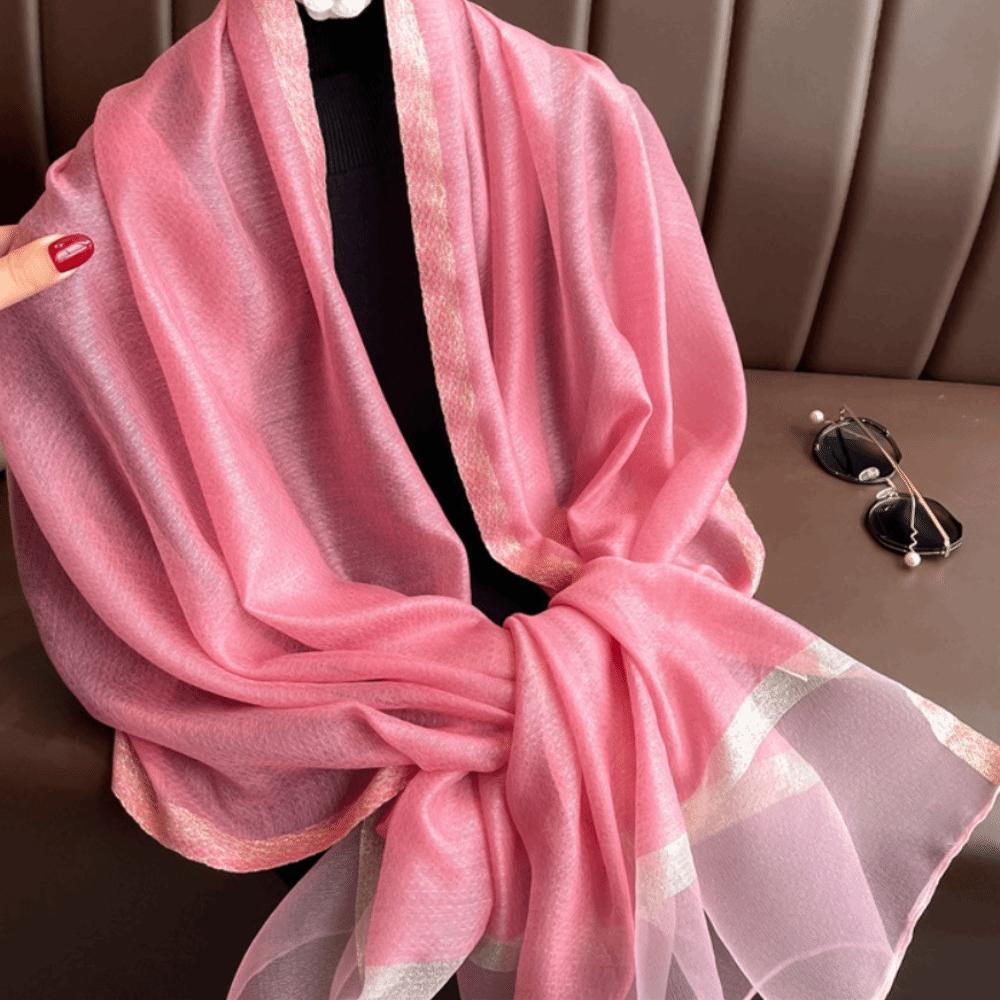 Large Women Hijab Shawls Thin Long Shawls Elegant Luxury Silk Scarf  Beach
