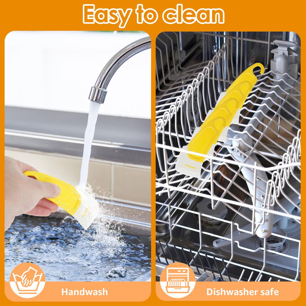 4 stk Silikonskrape Matrester Flekker Gryte Stekepanne Oppvask Olje Tallerken Rengjøringsbørste Kjøkken Myke Blader Verktøy