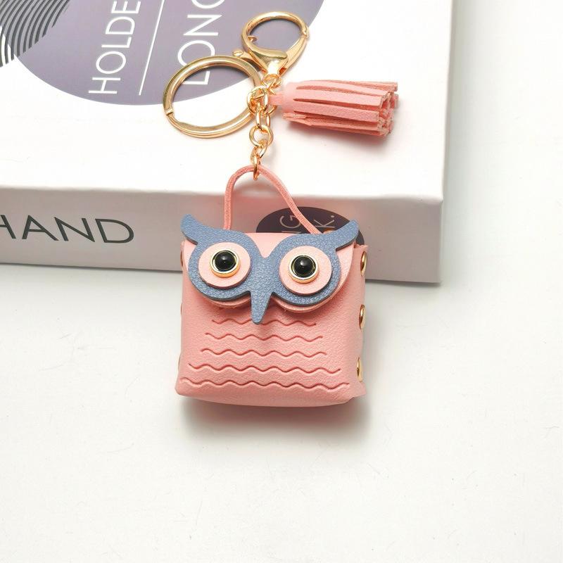 Cute Key Bag Owl Coin Purse Mini School Bag Car Key Chain Pendant Lady Wallet Leather Coin Purses Coin Purse Keychain