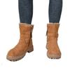 Fashion 2025 Brand Ladies Shoes Mid-Calf Women's Boots Fashion Belt Buckle Daily Winter Plus Velvet Keep Warm Comfortable Snow Boots
