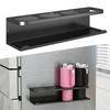 Four-Cup Wall Storage Rack with Metal Holder Rail and Lower Shelf, Keeping Kitchen Drinkware Together for Storage