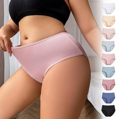 Calcinhas Femininas Plus Size com Gancho Estendido Cintura Alta Confortáveis de Stretch