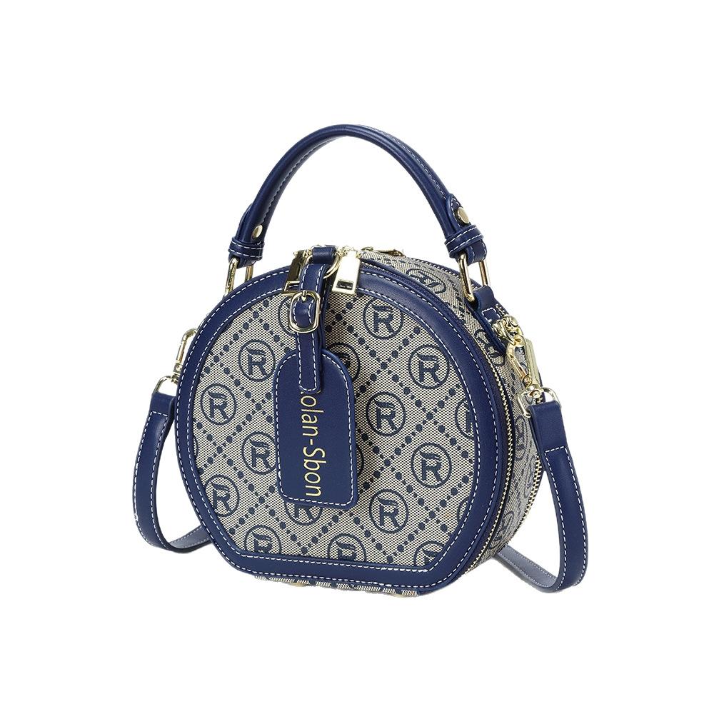 2026 New Vintage Small Round Bag for Women, Versatile Fashionable Crossbody Bag with Letter Print, Handbag with a Light Luxury and High-End Feel