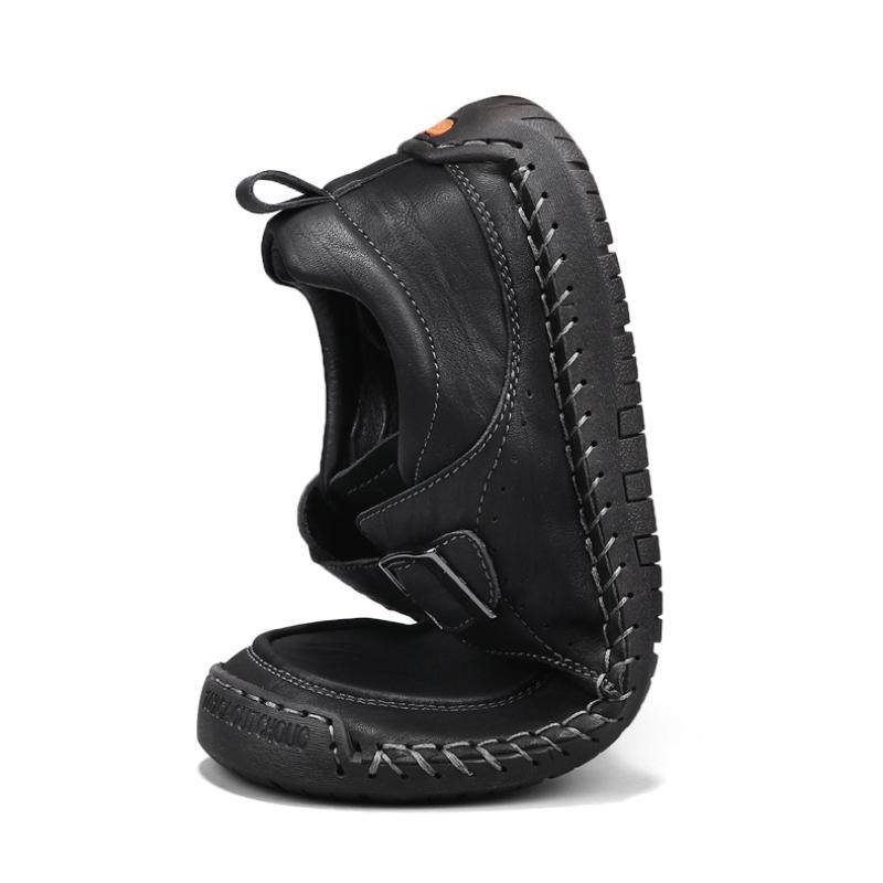 Men's Leather Shoes Slip on Casual Sneakers Flats Walking Shoes