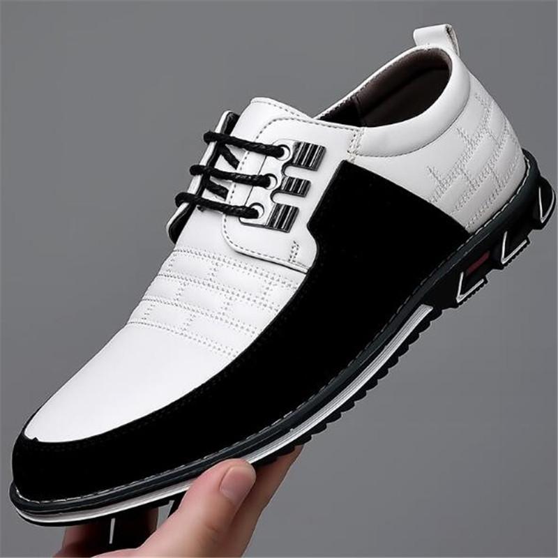 Fashion Men Casual Shoes Fashion Brand Classic Casual Men Pu Leather Shoes Black Hot Sale Breathable Business Lace-Up Men Shoes Big Size