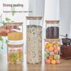 High Borosilicate Glass Jar with Bamboo Lid – Transparent Tea, Candy, and Kitchen Storage Jar