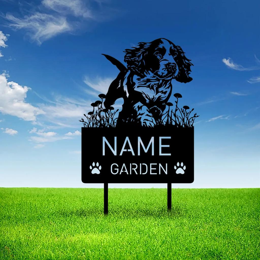 Metall-Gedenkgartenstecker Personalisierter Haustier-Grabstein Zeichen für Hund