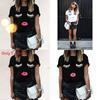 Trendy Women's Short Sleeve Graphic T-shirt With Black And White Print For Stylish Streetwear