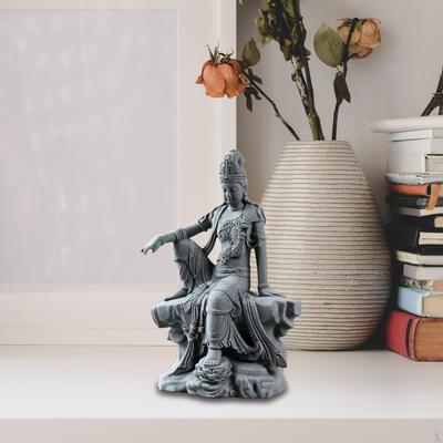 Avalokiteshvara Bodhisattva Statue Kuanyin Skulptur Einzelner Fuß auf Lotusbasis Mehrzweck Buddhistisch