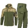 Winter Outdoor Men's Training Suit Tactical Camouflage Assault Plush Waterproof Adventure Skiing Jacket Travel Clothing Workwear