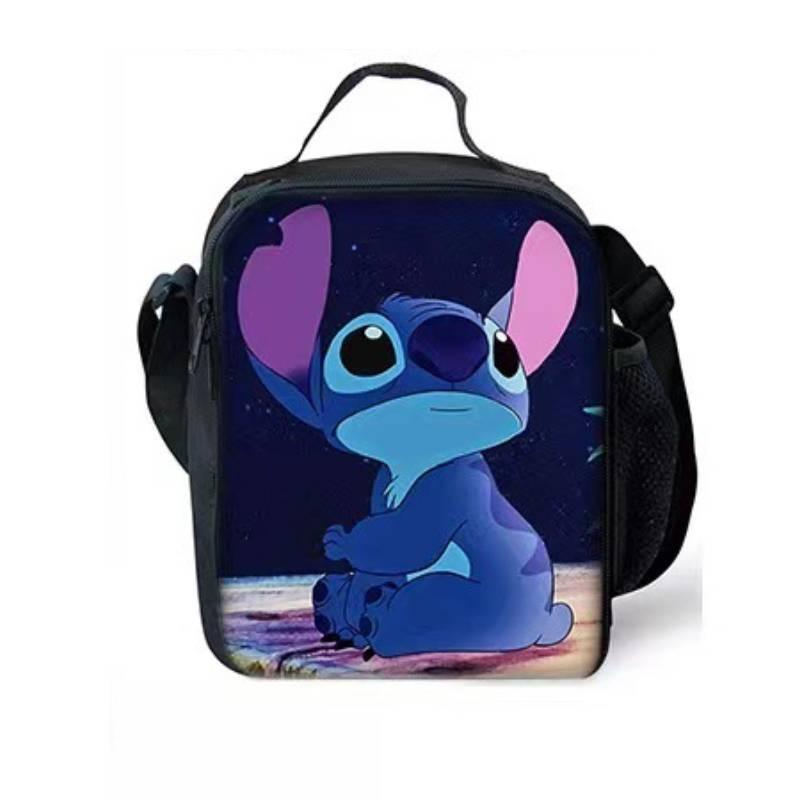 Stitch Lunch Bag With Polyester Material For School Daily Use And Lightweight Carrying