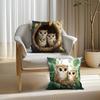 1 Pc Owl Pattern Pillowcase Throw Pillow Cushion Cover Seat Car Home Decor Sofa Bed Halloween Decorative Pillowcase 45X45Cm