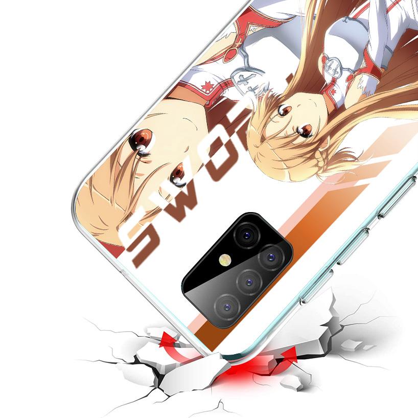 Anime Sword Art Online SAO Cover Phone Case For Samsung Galaxy A12 A22 A32 A52 A72 A02S Phone Case Note 20 Ultra 10 S10 Plus A51