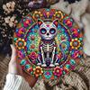Mexican Sugar Skull Cat Metal Wall Art Gothic Home Decor Aluminum Sign Kitchen Bedroom Office 8x8 Inches