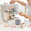 Wooden Coffee Maker Playset Pretend Dessert Afternoon Tea Role Play Machine Miniature Bread