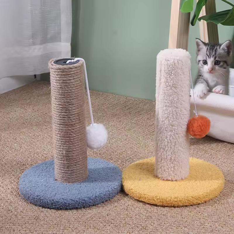 Hot Selling Single Column Cat Tower Cat Climbing Frame Sisal Material Plush Cat Slid Wood Bubble Bag