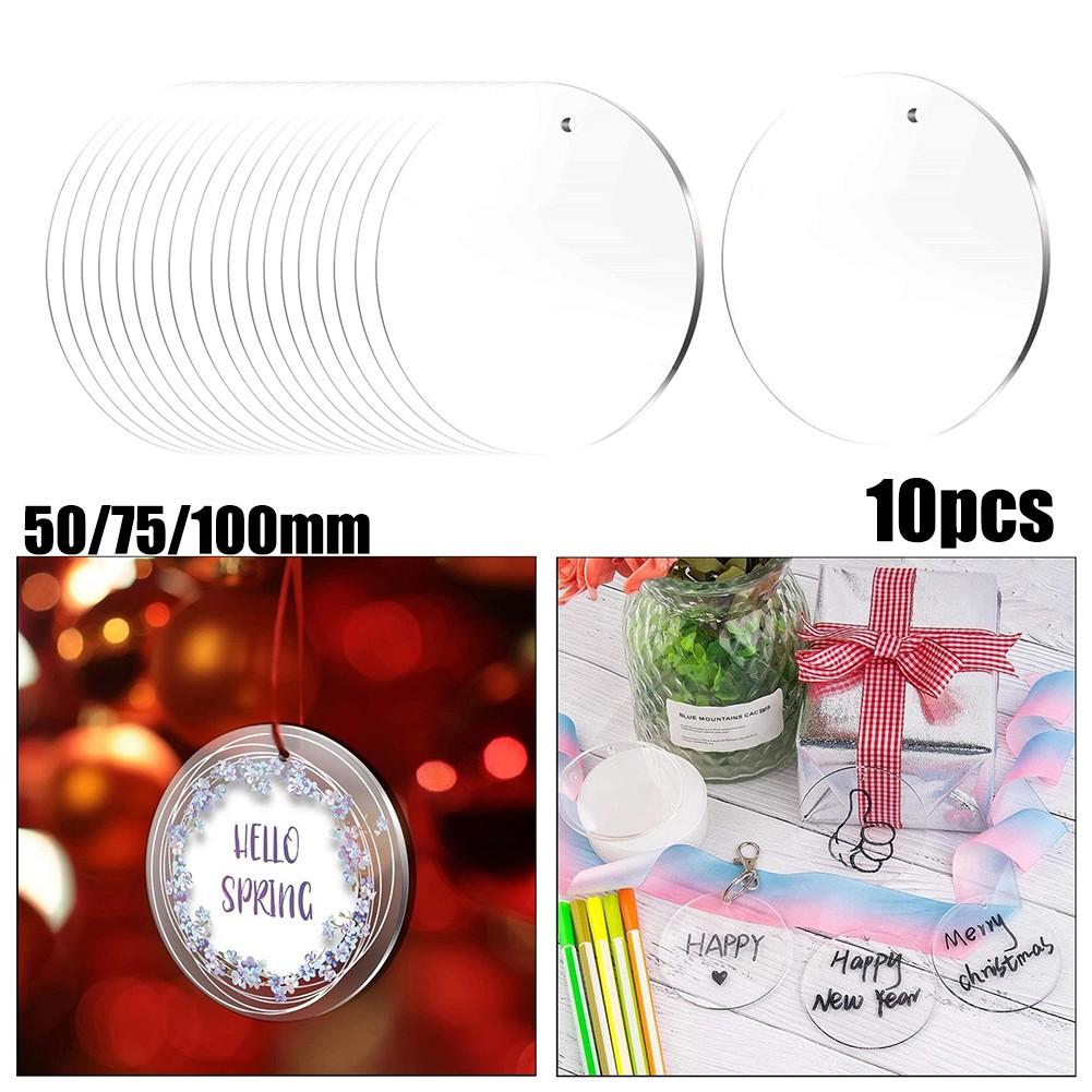 Acrylic Acrylic Round Plate Bauble Christmas Clear DIY