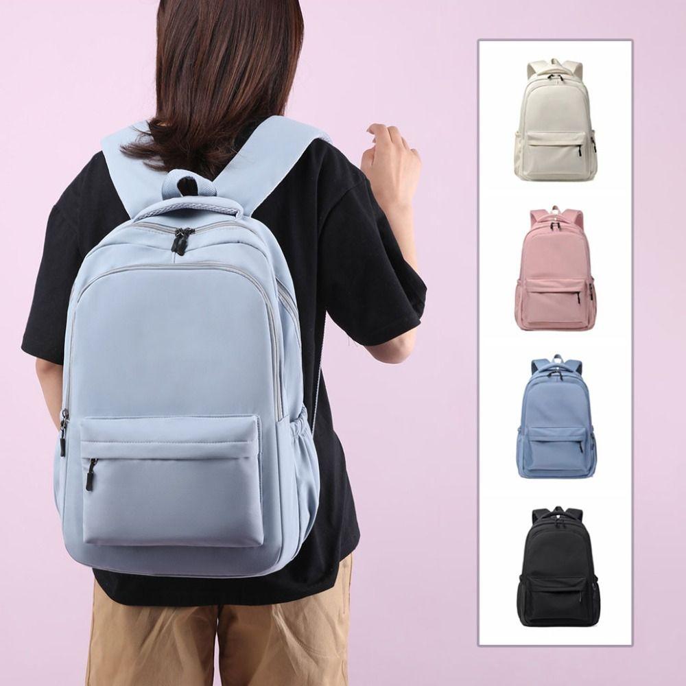 Große Kapazität Schultasche für Schüler Nylon Umhängetasche für Teenager Preppy Stil Rucksack Damen