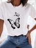 (Asian Size) Tee Butterfly Style Trend Top Women Clothing T Shirt Woman Print Fashion  Female Short Sleeve Graphic T-shirts