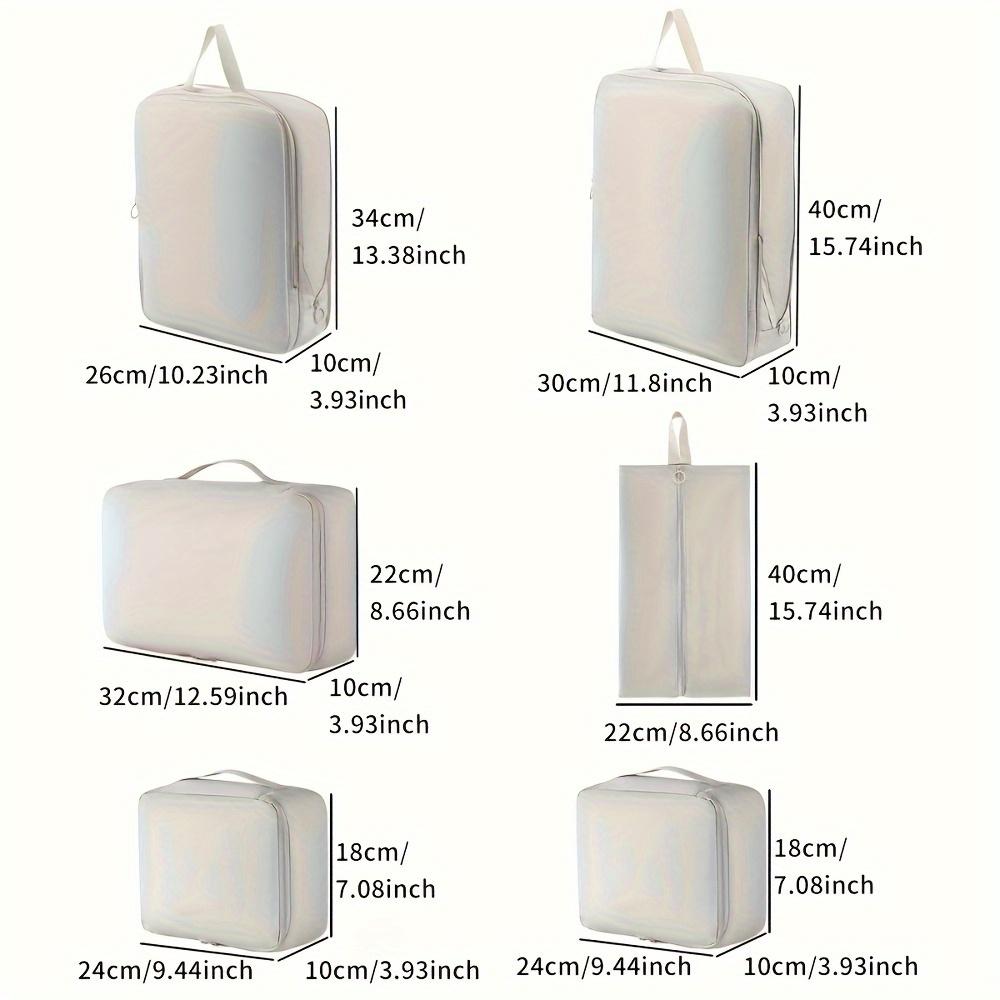 [Easy-Clean] Compression Packing Cubes | 6pcs Set | Polyester | Easy-Clean, Lightweight | Travel Organizer | Luggage and Clothes Sorting