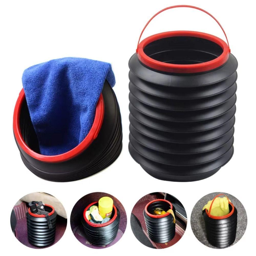 Portable Car Trash Can Mini Folding Bucket Multifunction Foldable Bucket Auto Interior Accessories