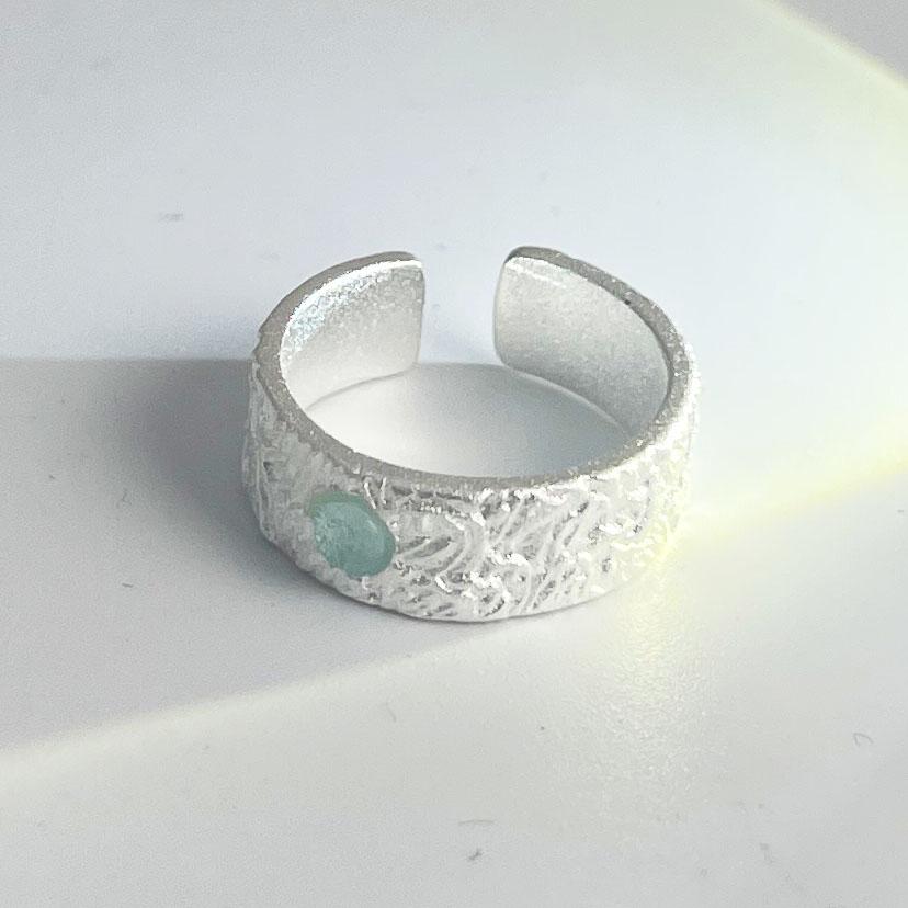 

925 Sterling Silver Rings For Women Geometric Fine Jewelry Finger Adjustable Simple Strip Blue CZ Ring For Party Birthday Gift resizable