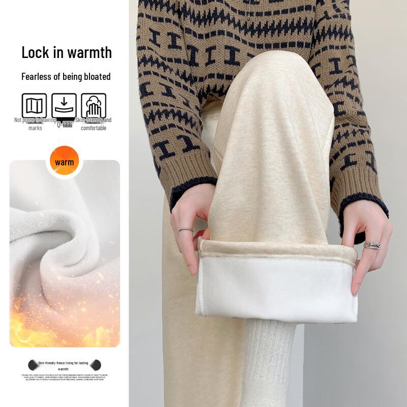 

Handu Yishe Women s Petite Fleece-Lined High-Waist Wide-Leg Pants L