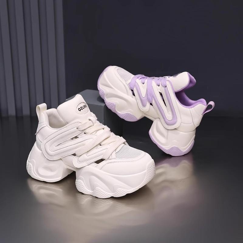 Women's Yellow Platform Sneakers Chunky Women Thick Sole Sports Shoes Breathable Casual Shoes Mesh Walking Shoes Ladies Sneakers