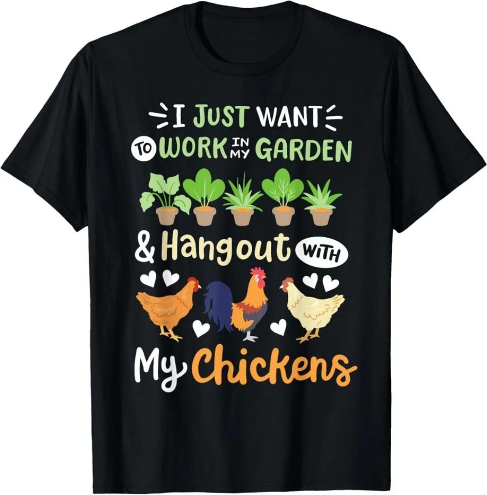 Funny Chicken Gardening Chicken Lovers Garden Gift Unisex T-Shirt S разноцветный