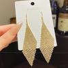 925 Sterling Silver Full Diamond Tassel Earrings – High-End European & American Style, Super Shiny, Luxurious Ear Jewelry for Women.