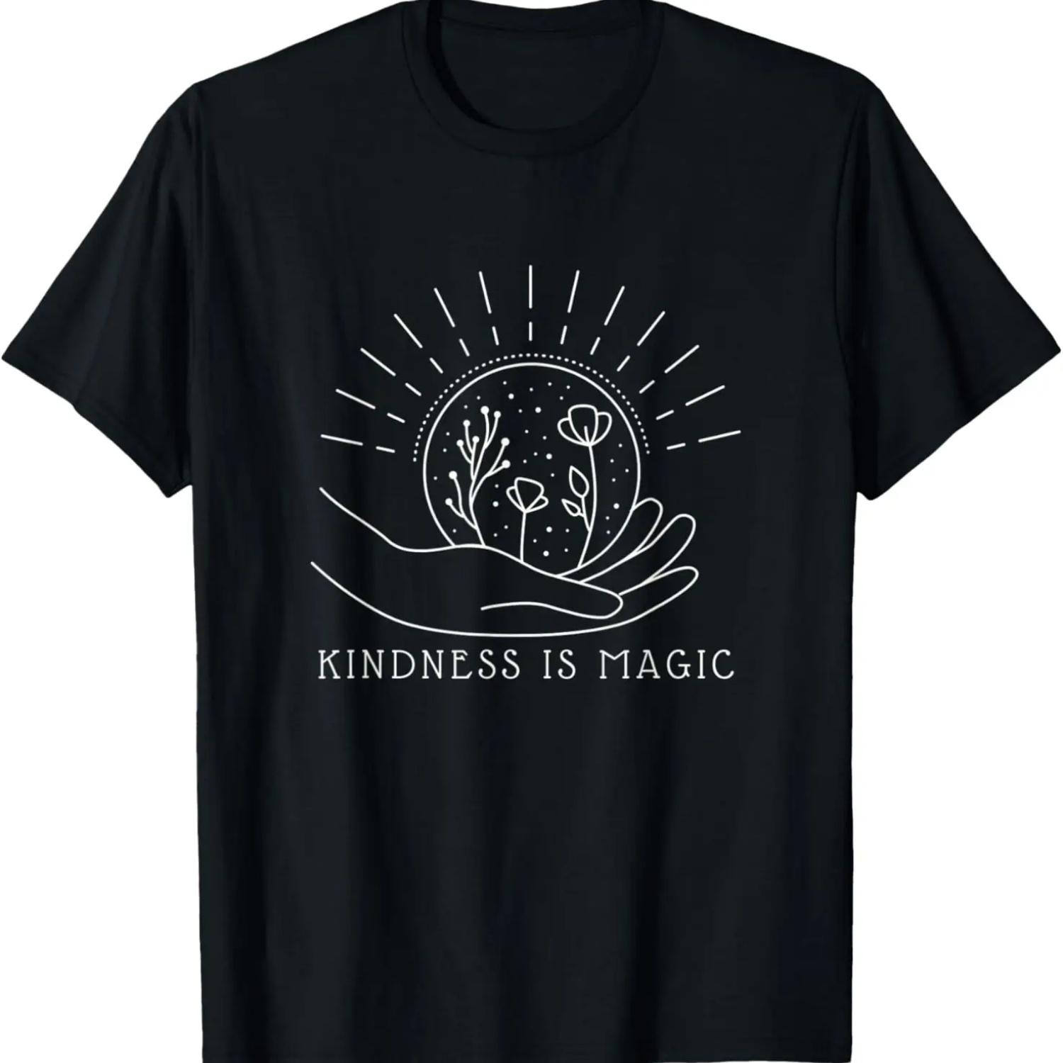 Kindness is Magic_ Be-Kind Cute Inspirational Quote T-Shirt S чёрный