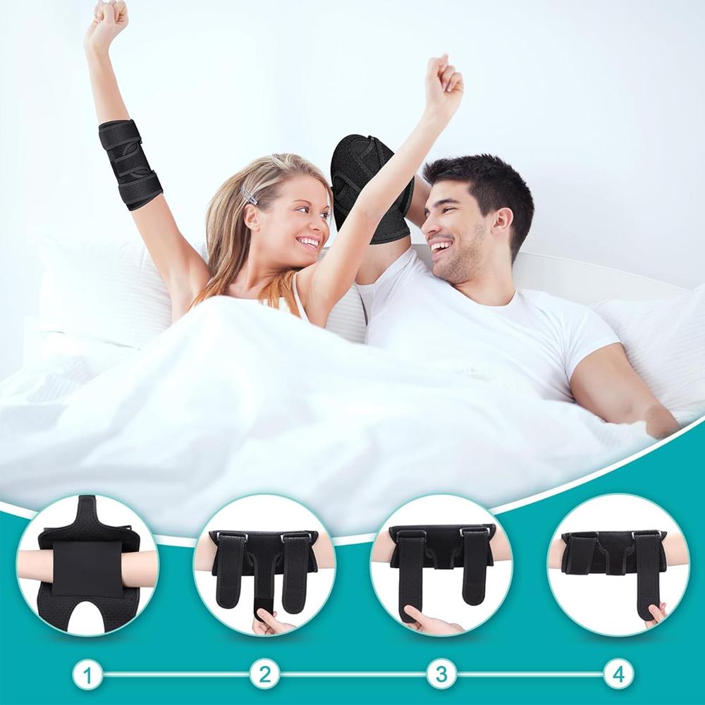 1Pc Elbow Pain Relief, Adjustable Stabilizer With Splint For Ulnar Nerve Entrapment Cubital Tunnel Syndrome, Arm Support Straps