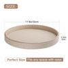 Elegant Round Leather Jewelry Display Tray For Home Decor With Gold Trim And Raised Edges Preventing Item Slips