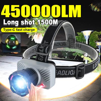 Ultrahelle LED-Stirnlampe Hohe Leistung Scheinwerfer USB-wiederaufladbare Stirnlampe Angeln Jagd Camping Zoom-Laternen
