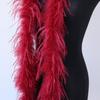 50G 2M Natural Pink Dyed Ostrich Feathers Boa Plumas for Shawl Scarf Ribbon Wedding Party Stage Sewing Dress Decoration Crafts
